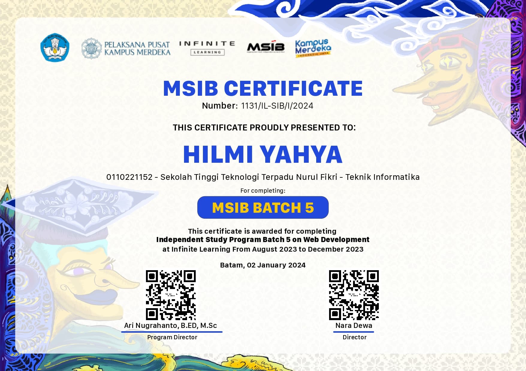 Kampus Merdeka Independent Study Certificate, Batch 5, Infinite Learning
